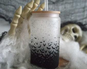 Bats Frosted cup| Frosted Cup with lid