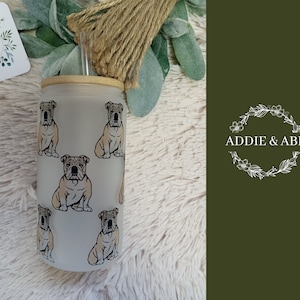 English BullDog Frosted Cup| Bulldog Libbey Cup