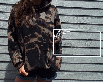 Reverse tie dye hoodie| Reverse bleached sweater| men’s hoodie| Womans hoodie| unisex hoodie