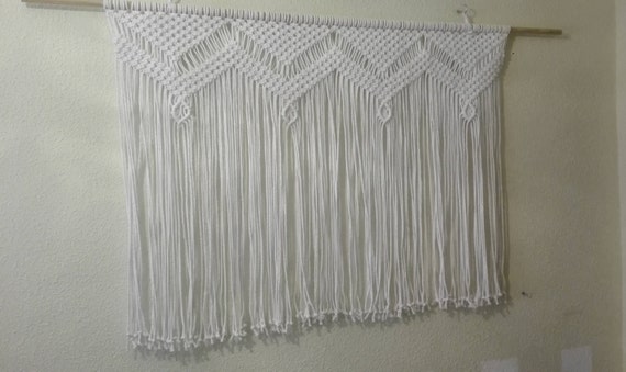 Fenêtre de rideaux de coton blanc tissé macramé. Rideau coton | Etsy Fenêtre de rideaux de coton blanc tissé macramé. Rideau coton | Etsy