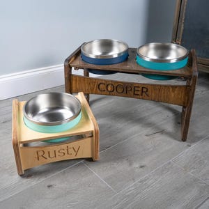 Yeti Raised Dog Bowl Stand || Elevated Pet Bowl Feeder || Engraving Optional - Fits RTIC