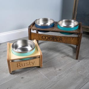 Yeti Raised Dog Bowl Stand || Elevated Pet Bowl Feeder || Engraving Optional - Fits RTIC