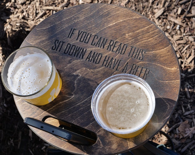Housewarming Gift for Backyard Lovers || Beach Camping || Folding Outdoor || Beer Table || FREE ENGRAVING **Free Shipping**