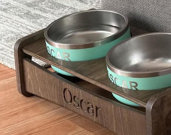 Personalized Double Dog Bowl Stand for YETI Boomer Bowls