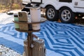 Portable Beer Table || Camping Gift || RV Accessories || Outdoor Gift for Men || Happy Camper Glamping || FREE ENGRAVING **Free Shipping**