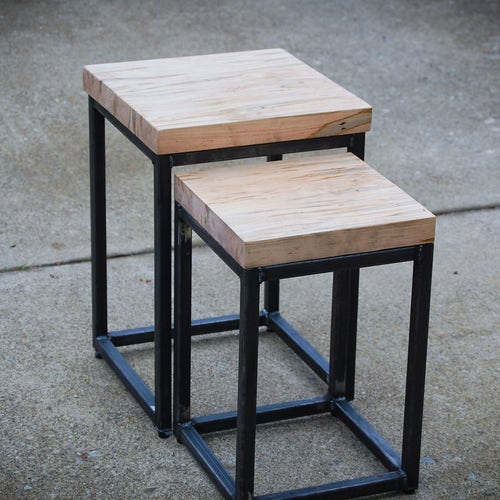 Nesting Tables Side Tables Modern Nesting Side Tables Cube Etsy