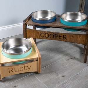 Yeti Raised Dog Bowl Stand || Elevated Pet Bowl Feeder || Engraving Optional - Fits RTIC