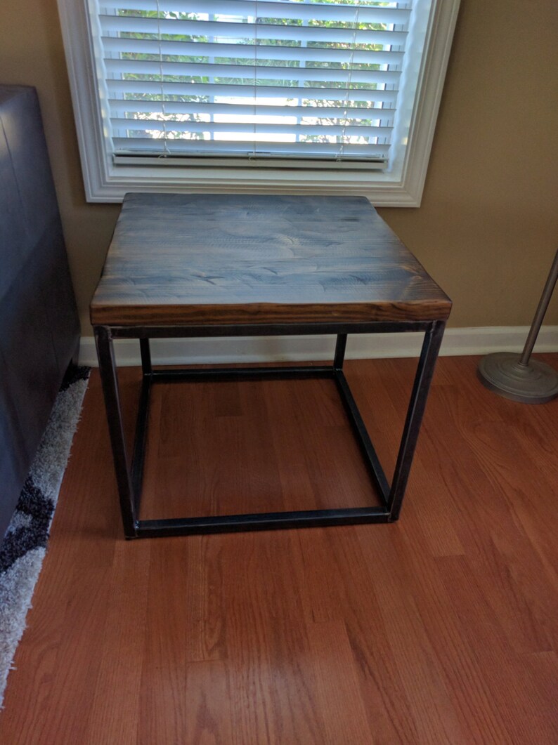 Rustic Industrial End Table Etsy
