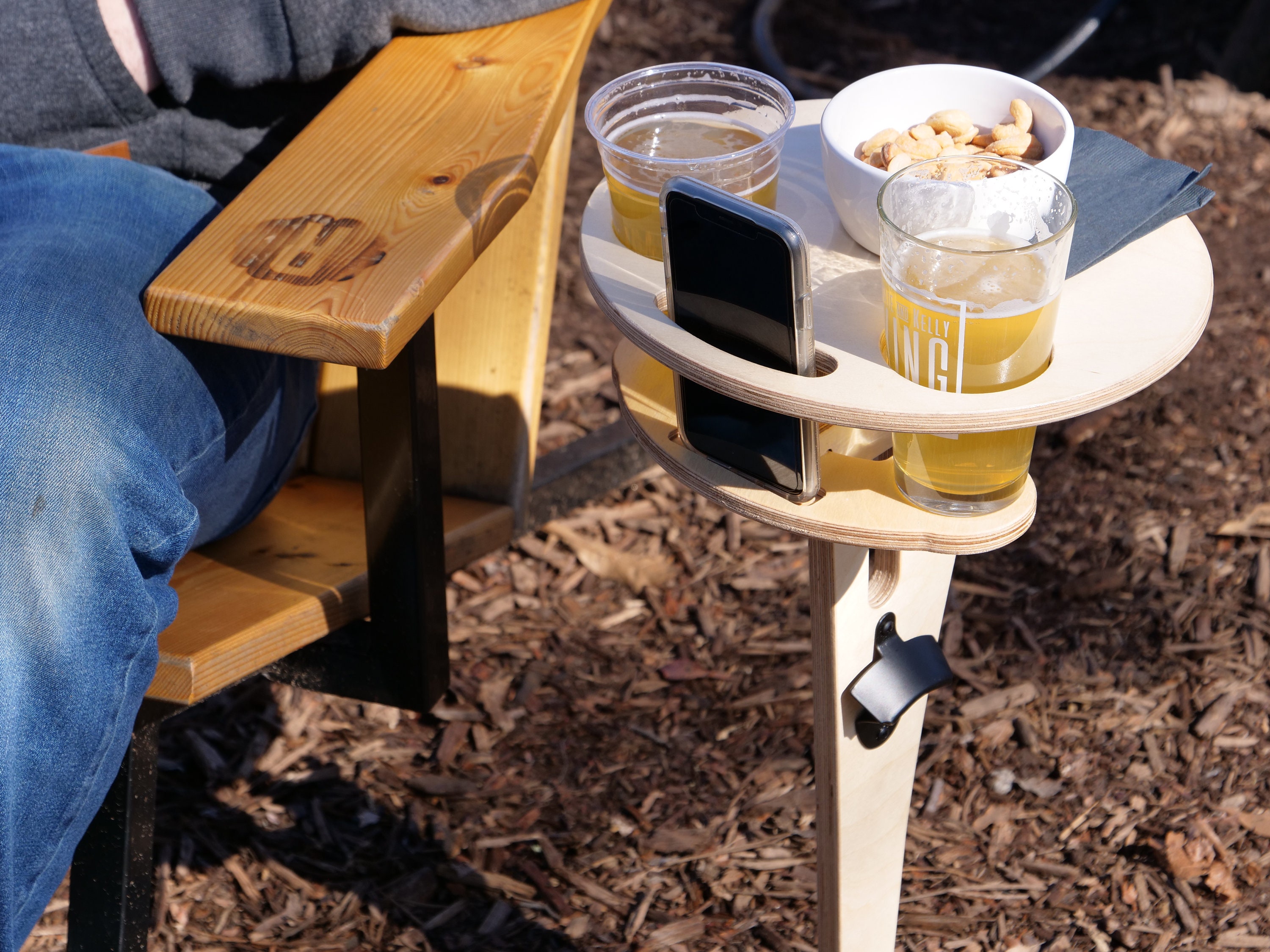 Portable Beer Table Backyard Entertainment Beach Camping