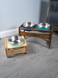Yeti Raised Dog Bowl Stand || Elevated Pet Bowl Feeder || Engraving Optional - Fits RTIC