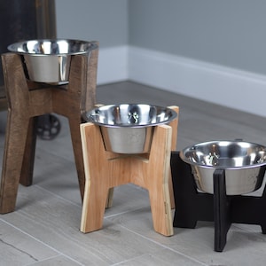 Modern Raised Elevated Dog Bowl Stand || Bowl Included || Engraving Optional *Free Shipping* Sale: BOGOBOWL *Dog Cone Friendly*