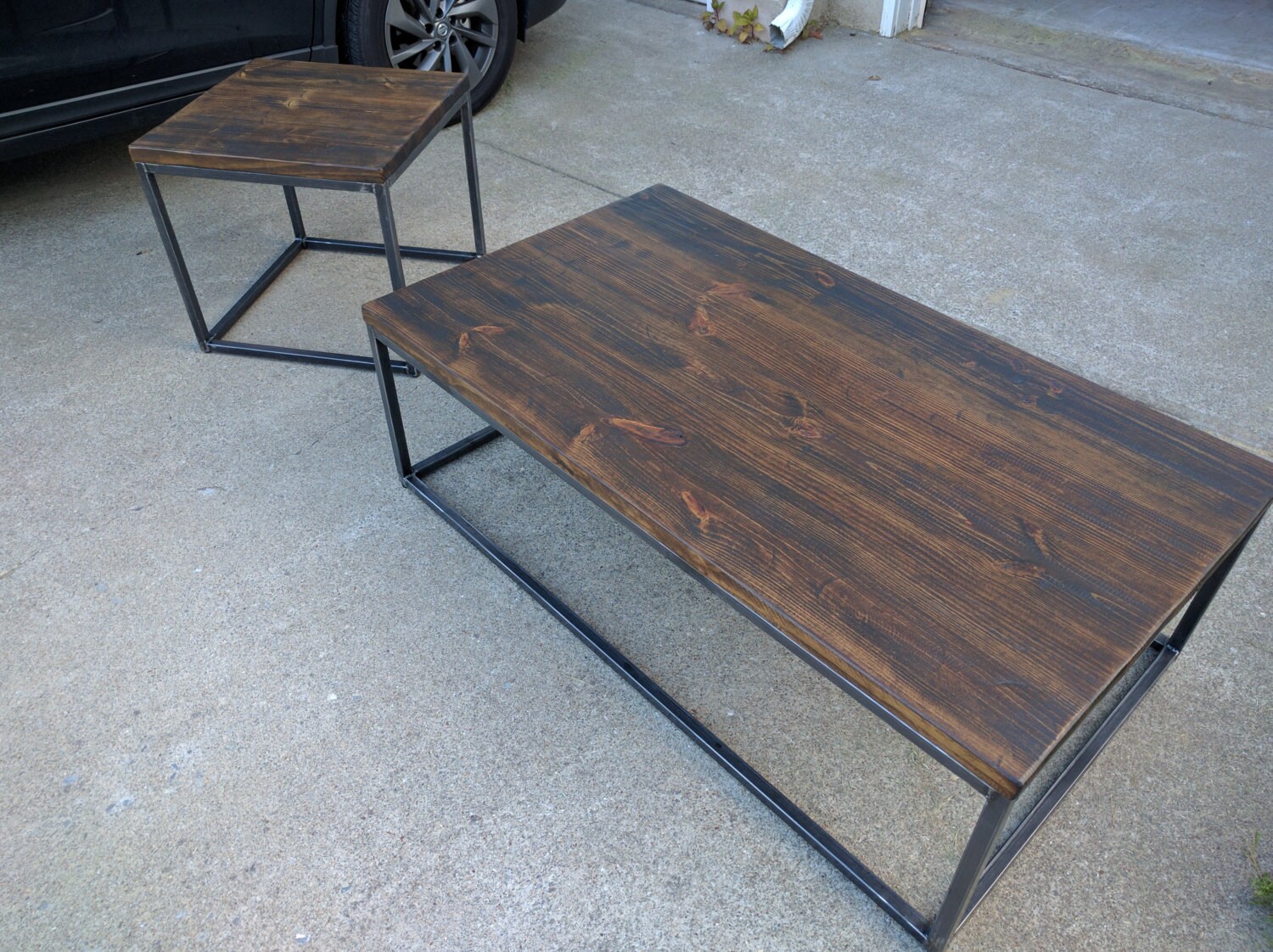 Rustic Industrial End Table Etsy