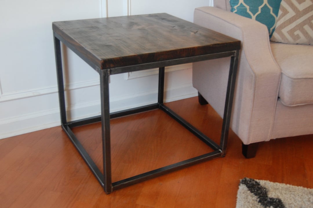 Rustic Industrial End Table Etsy