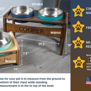 Yeti Raised Dog Bowl Stand || Elevated Pet Bowl Feeder || Engraving Optional - Fits RTIC image 3