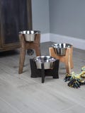 Modern Raised Elevated Dog Bowl Stand || Bowl Included || Engraving Optional *Free Shipping* Sale: BOGOBOWL *Dog Cone Friendly*