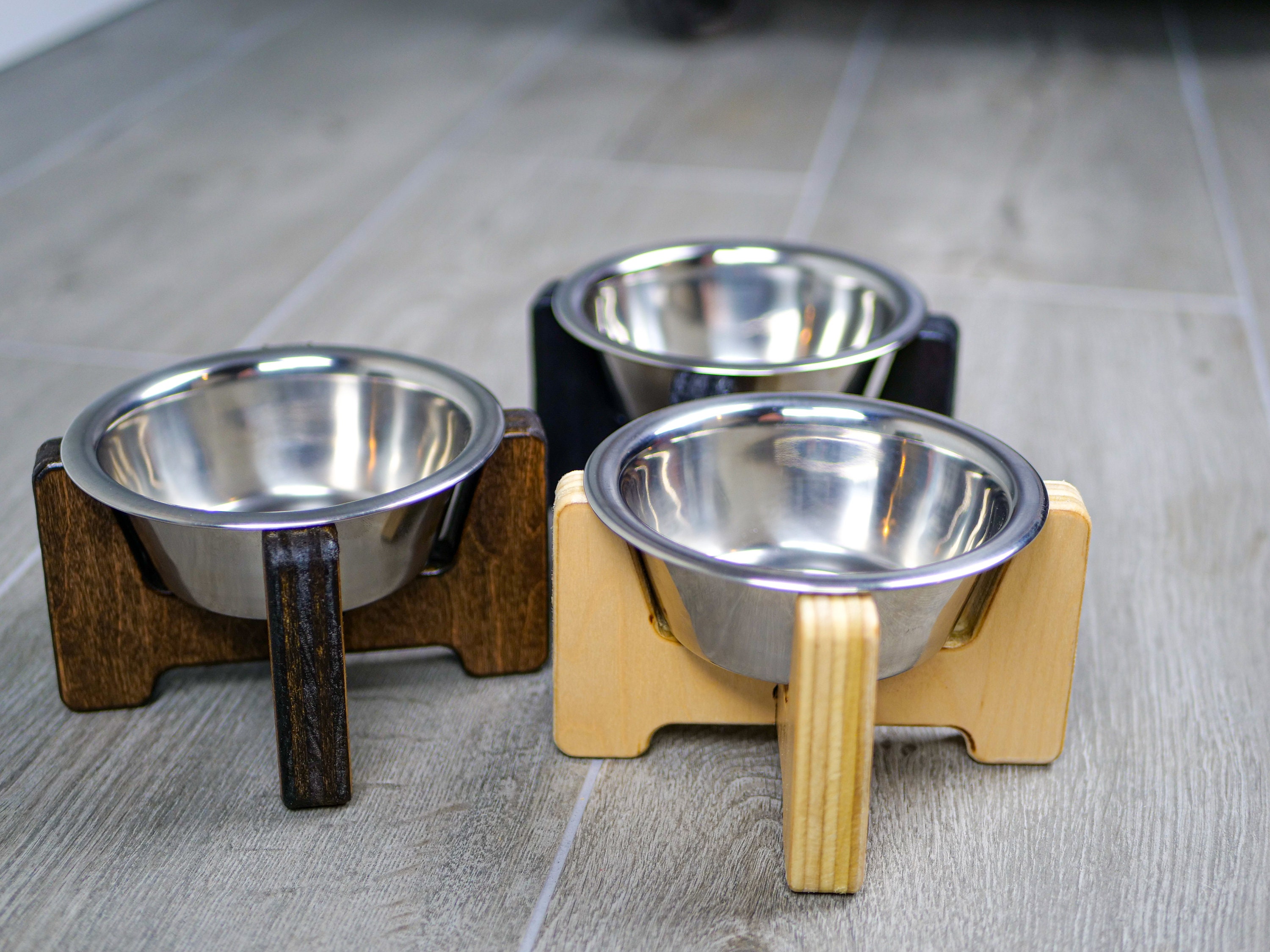 Modern Raised Cat Bowl Stand Elevated Cat Bowl Feeder Etsy