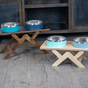 Yeti Modern Mid Century Style Raised Dog Bowl Stand || Elevated Pet Bowl Feeder ||  Fits RTIC & Hydrapeak