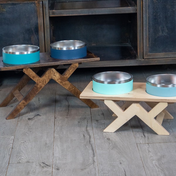 Dog Bowl Stand With Storage Etsy