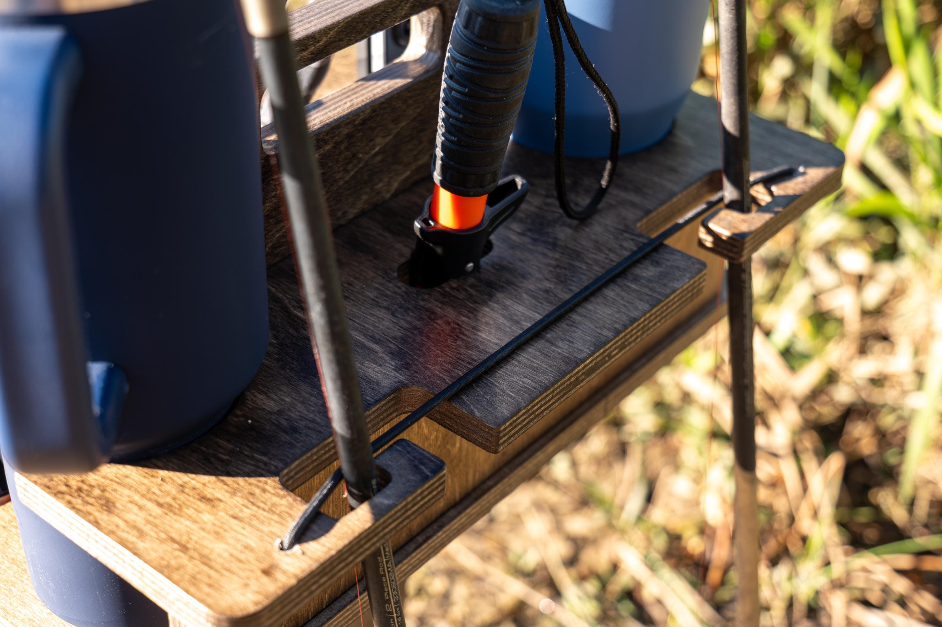 Personalized Portable Fishing Beer Table || Camping Gift || Angler Accessories || Outdoor Gift for Men || Happy Camper Gift || FREE SHIPPING