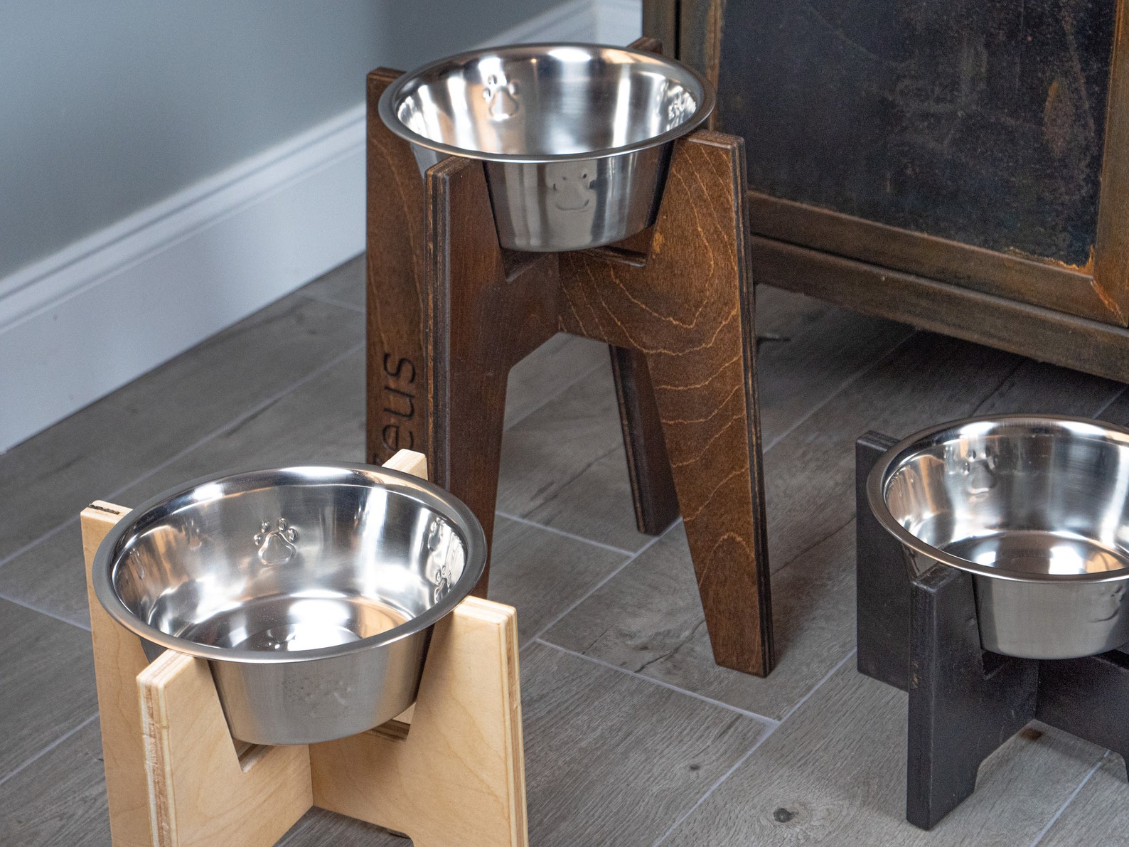 Modern Raised Dog Bowl Stand Elevated Pet Bowl Bowl Etsy