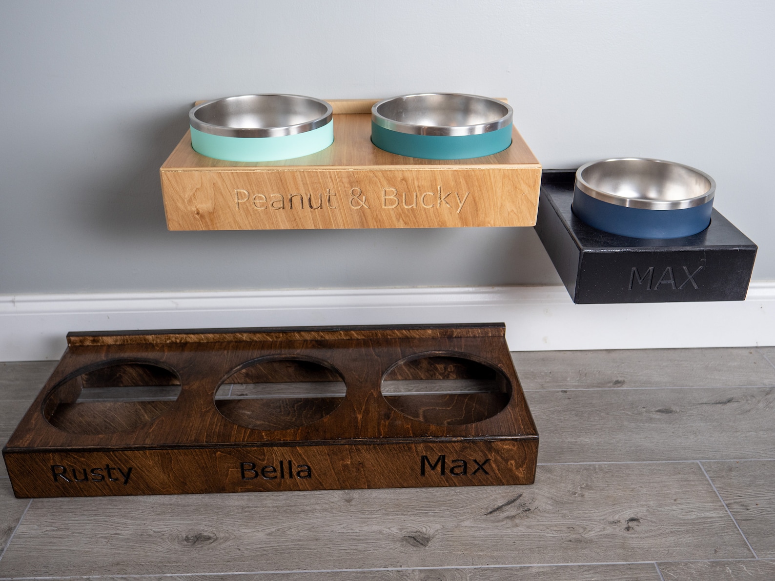 Yeti Wall Mounted Raised Dog Bowl Stand Elevated Floating Etsy