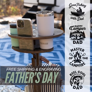 Portable Beer Table || Camping Gift || RV Accessories || Outdoor Gift for Men || Father&#39;s Day Gift || FREE ENGRAVING **Free Shipping**