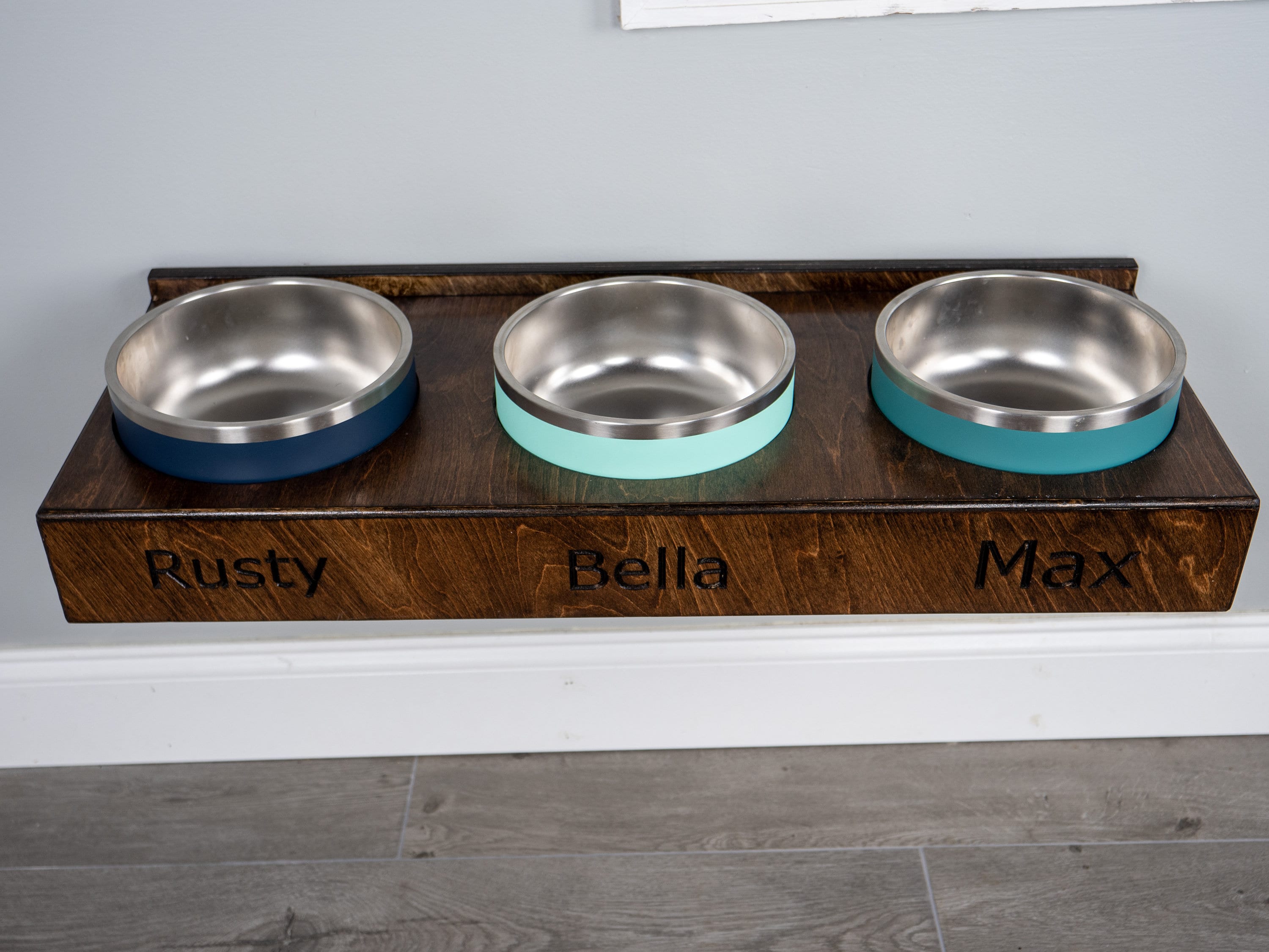 Yeti Wall Mounted Raised Dog Bowl Stand Elevated Floating Etsy