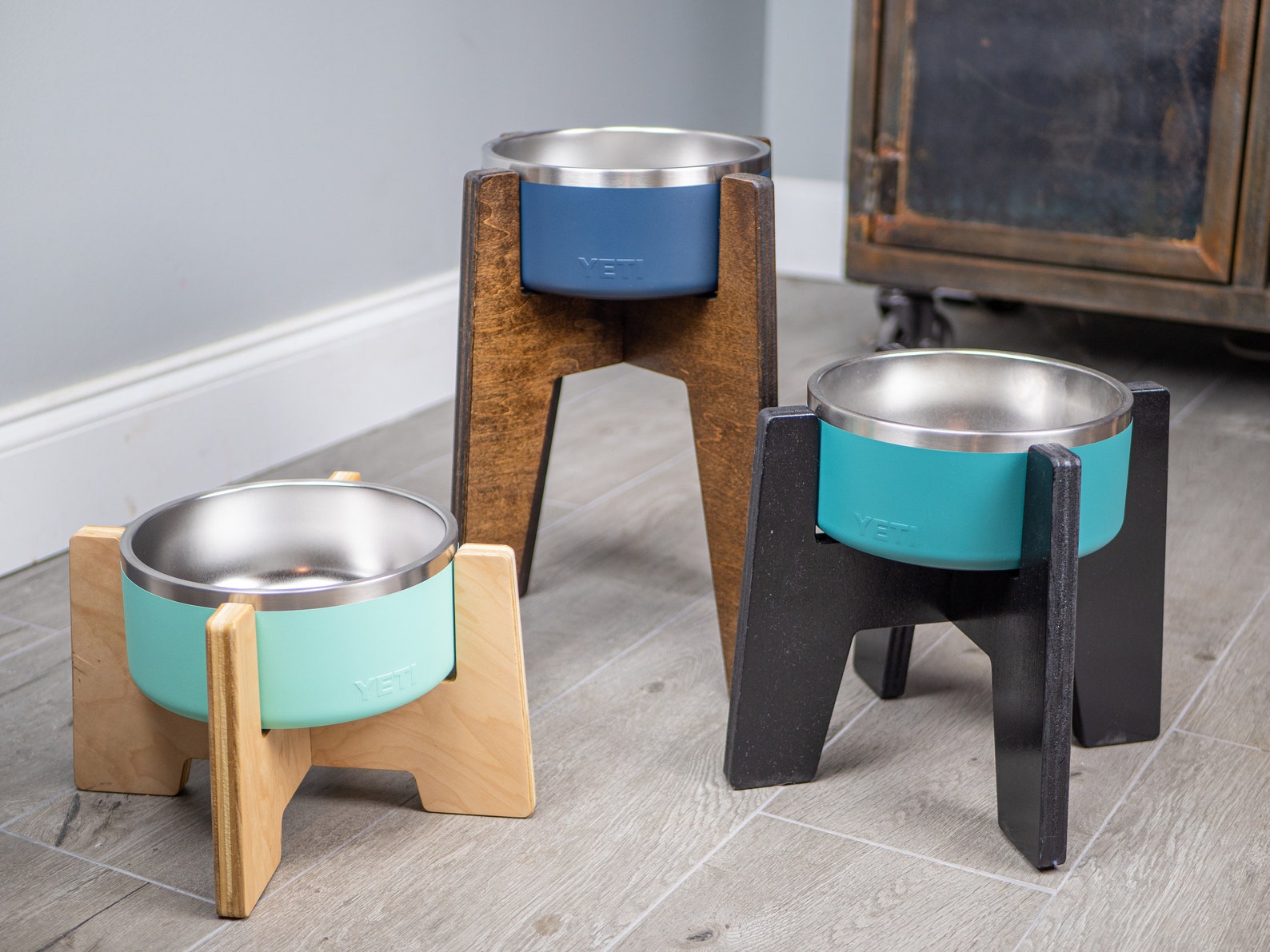 Yeti Raised Dog Bowl Stand Elevated Pet Bowl Feeder Etsy