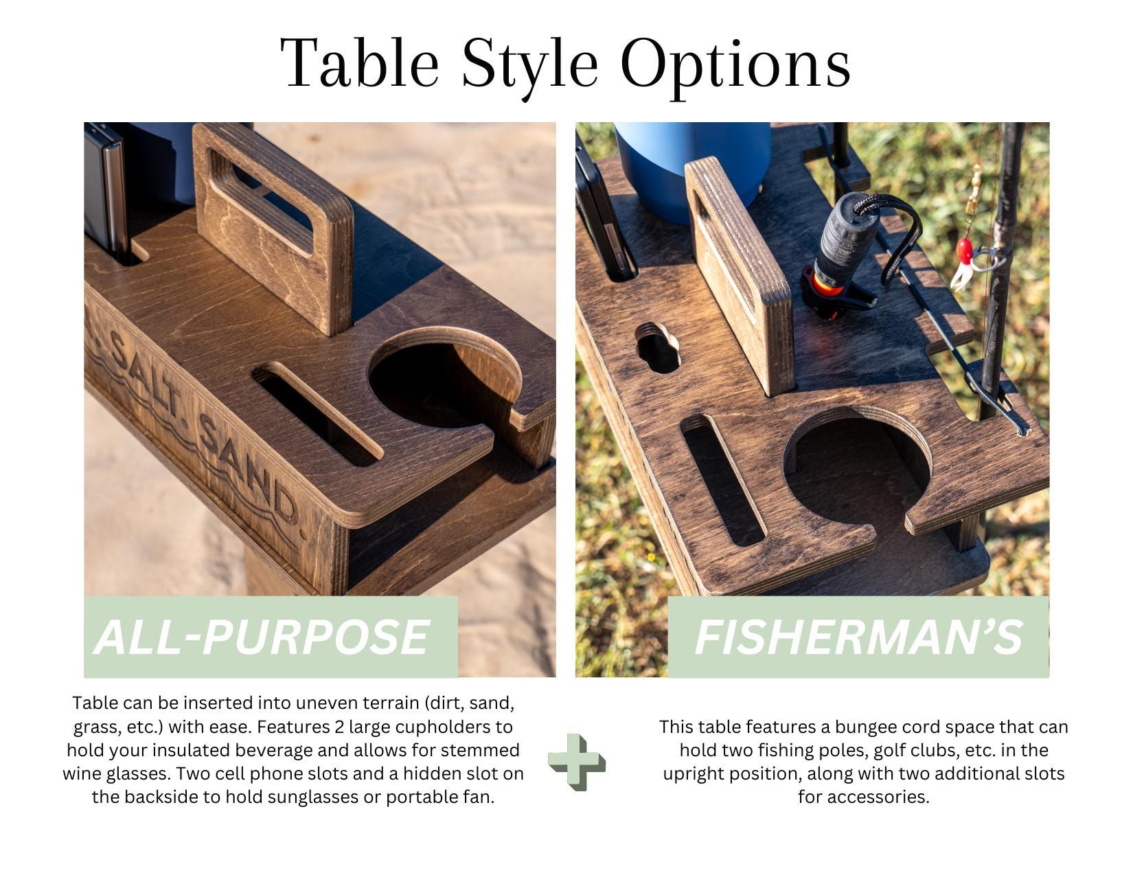 Personalized Portable Fishing Beer Table || Camping Gift || Angler Accessories || Outdoor Gift for Men || Happy Camper Gift || FREE SHIPPING