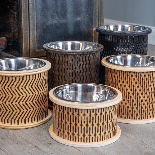 Modern Raised Dog Bowl Stand Elevated Pet Bowl Bowl Etsy