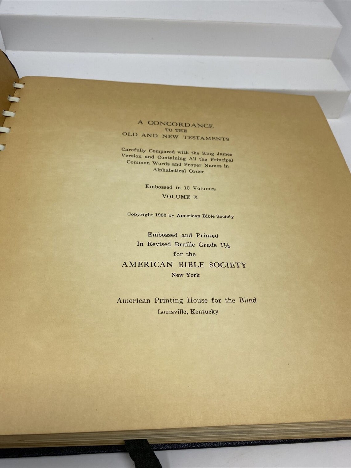 1933 Braille Bible Concordance to the New & Old Testaments Vol Etsy