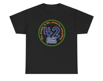 人生の答え 42 銀河ヒッチハイク・ガイド Tシャツ / 100%コットンT 