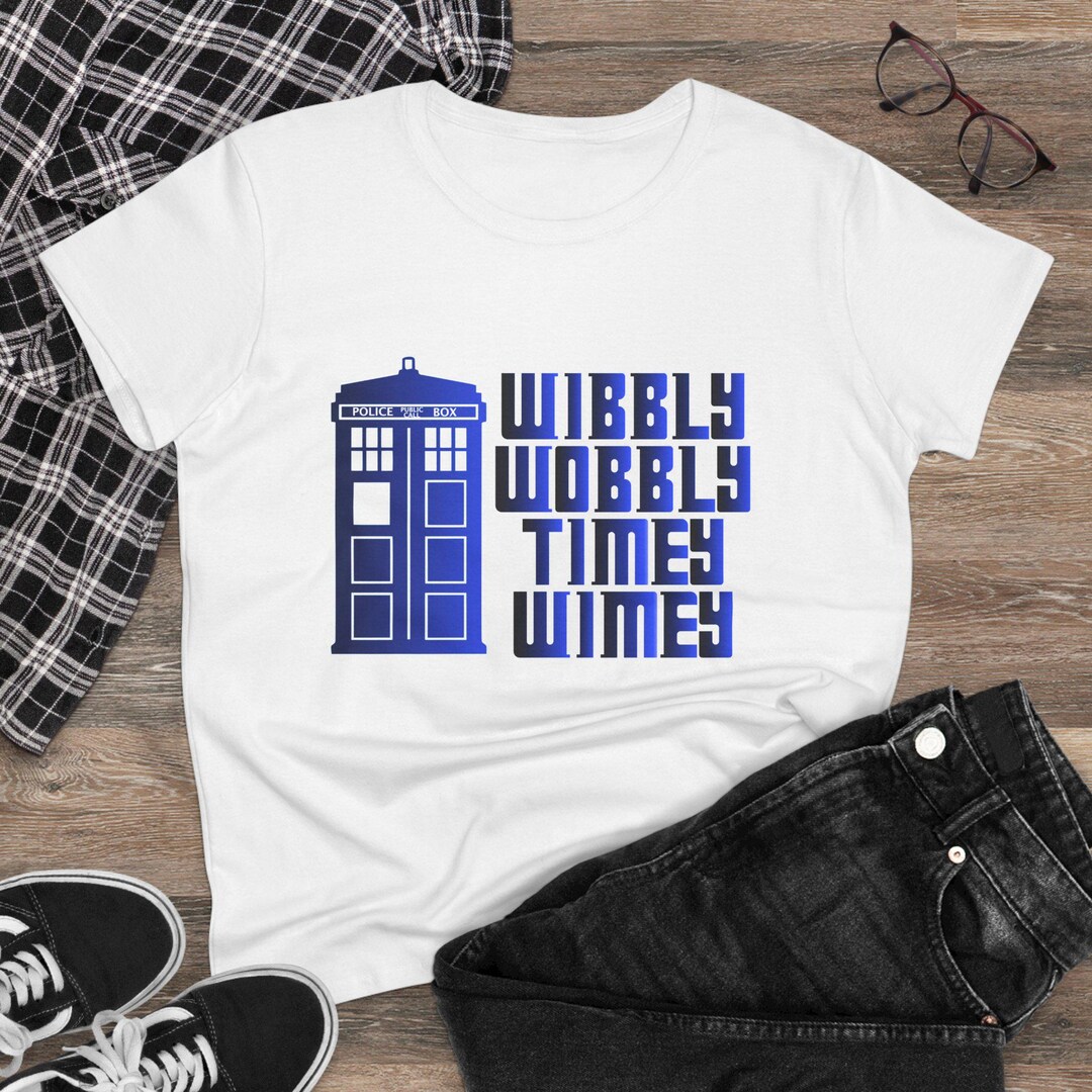 Whimsical Wibbly Wobbly Timey Wimey Tee, Women's Graphic Shirt, Doctor ...