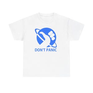 Don&#39;t Panic Hitchhiker&#39;s Guide Unisex Tee, Gift for Sci-Fi Fans, Novelty Shirt, Galaxy Lover Top, Geeky T-Shirt