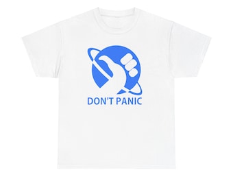 Don't Panic Hitchhiker's Guide Galaxy T-Shirt, Sci-Fi Gift