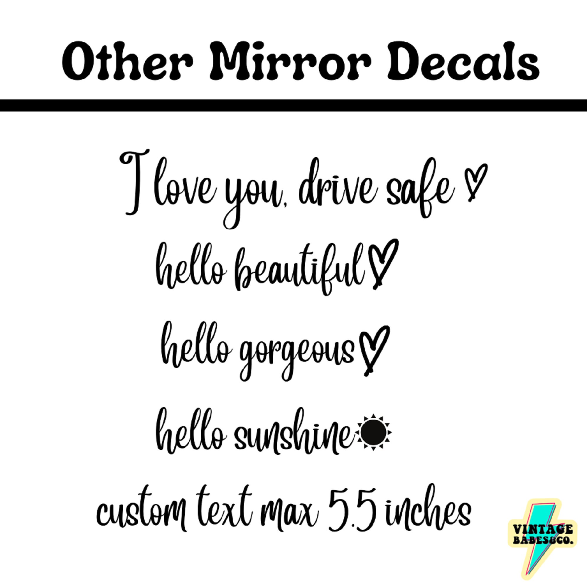 Rear View Mirror Vinyl Decal Hello Handsome Decal Car Mirror Etsy