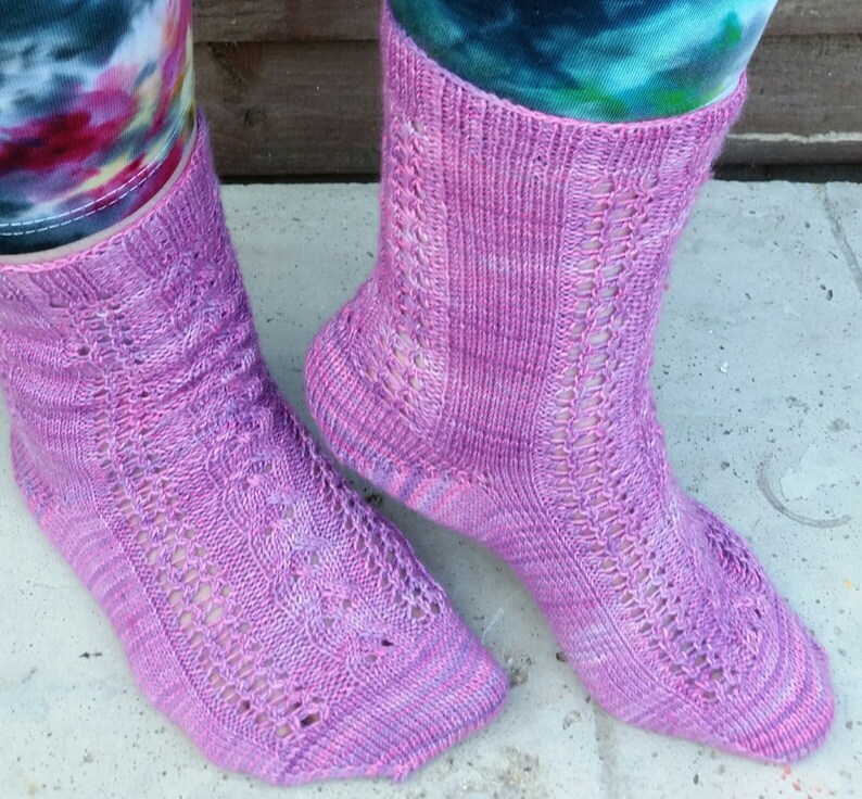 Aspects of Spirit sock pattern, knitting pattern, knitted sock pattern, pdf sock knitting pattern image 2