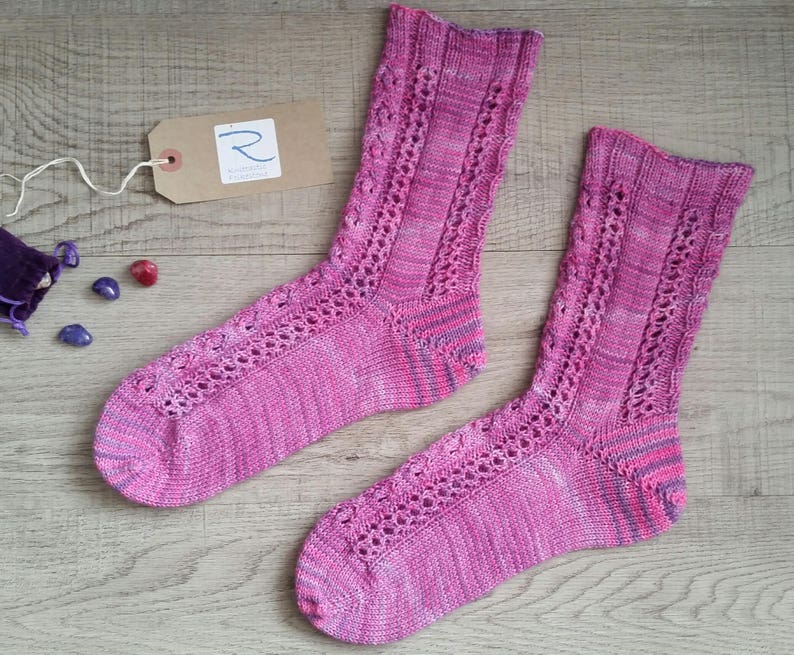 Aspects of Spirit sock pattern, knitting pattern, knitted sock pattern, pdf sock knitting pattern image 1