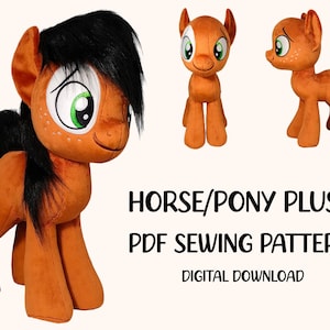 Horse Pony Sewing Pattern: 17in DIY Plush Toy (PDF Pattern)