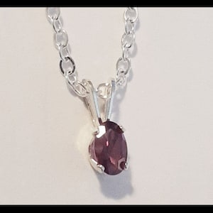 Oval Shaped 6x4 Pink Sapphire Pendant (October Alternate Birthstone) with 20in Sterling Silver Chain Necklace
