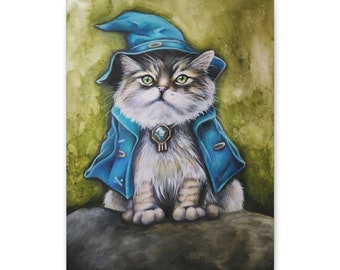 Wizard Cat -  Original drawing/painting by Lia Lane (Prescott)