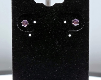 4mm Amethyst Stud Earrings: Sterling Silver, February Birthstone