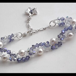 Dark Lavender AB Swarovski Crystal Bracelet w/ Silver Swarovski Star Accent - Over 110 Swarovski&#39;s used!- Great Jewelry Gift!