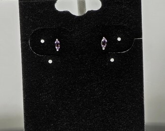 Lavender Iolite Sterling Silver Studs: December Birthstone Earrings