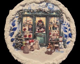 Cute 4inch Tabby Cats (4) Christmas Ornament. Handmade, Lightweight, and Sparkles! Cat Lovers Gift!