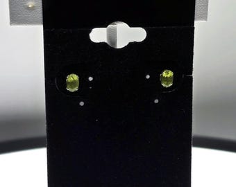 Oval Peridot Studs: Sterling Silver August Birthstone Earrings