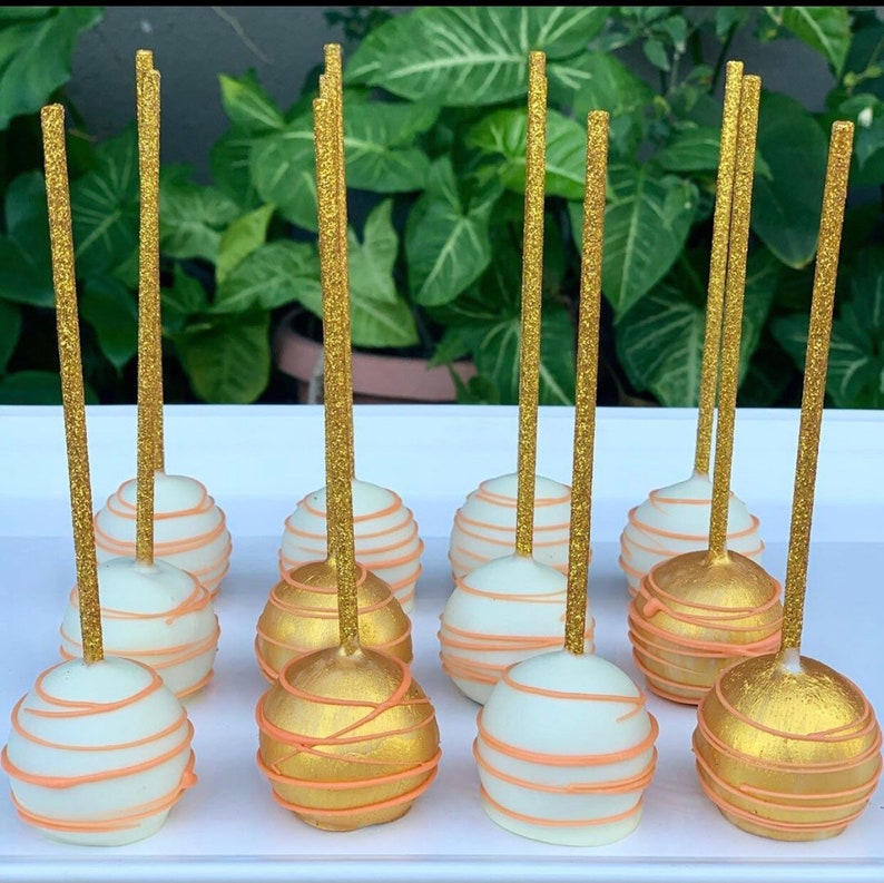 12 Real bright gold glitter cake pop bling sticks, food safe treat sticks, lollipop, lollipop sticks, tea parties, weddings, dessert tables, image 2