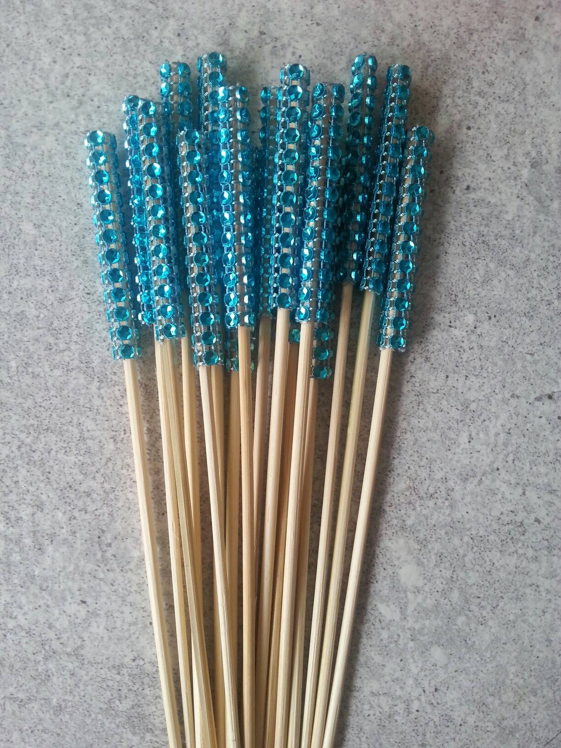 16 Turquoise Diamond Mesh Bling Skewers Bling Sticks Etsy