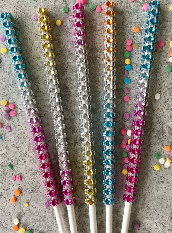 13 cake pop, candy apple unicorn tie dye bling sticks, multicolored,diamond mesh, glitter
