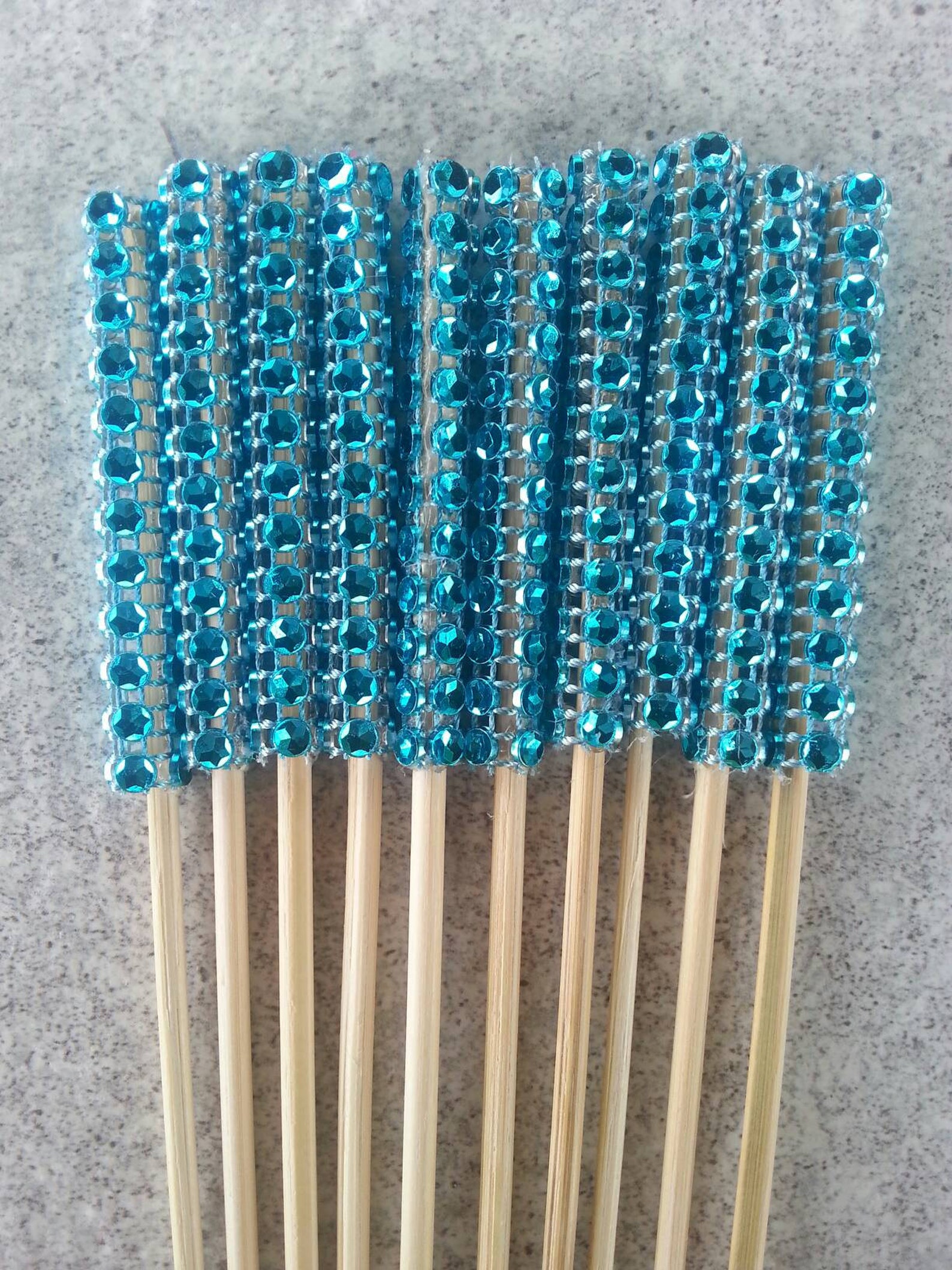 16 Turquoise Diamond Mesh Bling Skewers Bling Sticks Etsy